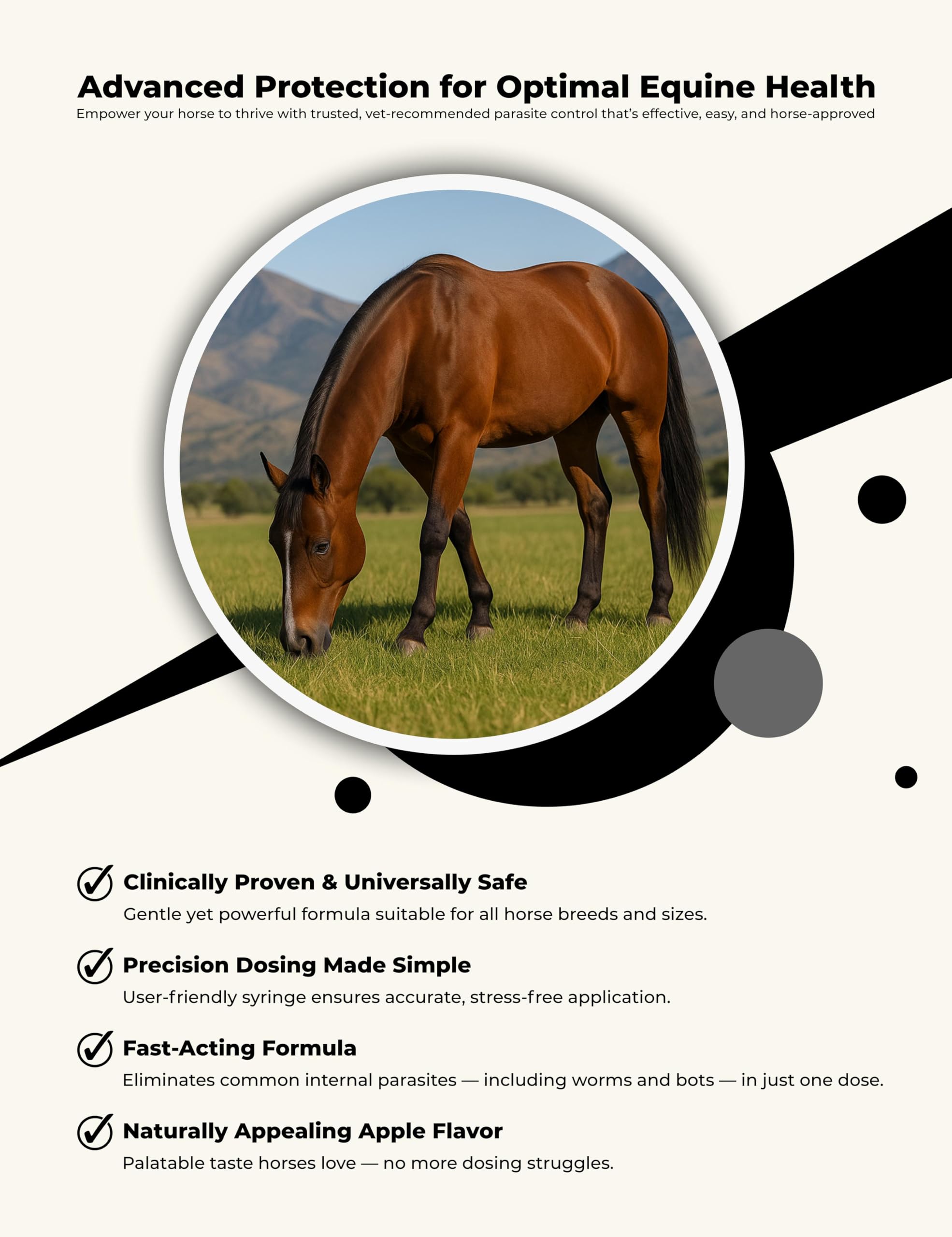 CLENVIA Pasta equina, dosificador calibrado, dosis ajustables para cada caballo.