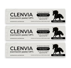 CLENVIA Pasta equina, sabor manzana, facilita la administración.