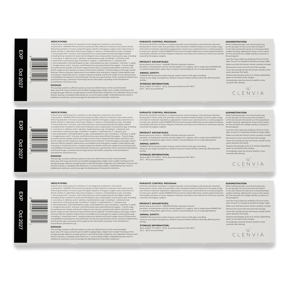 CLENVIA Pasta equina, sabor manzana, dosis cómoda.