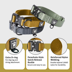 Clepaws collar nylon 1000D resistente para uso diario y aventuras al aire libre.