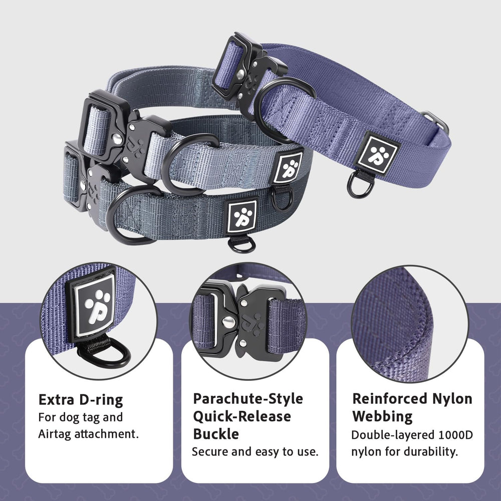 Clepaws collar tactico duradero de nylon 1000D para paseos activos.