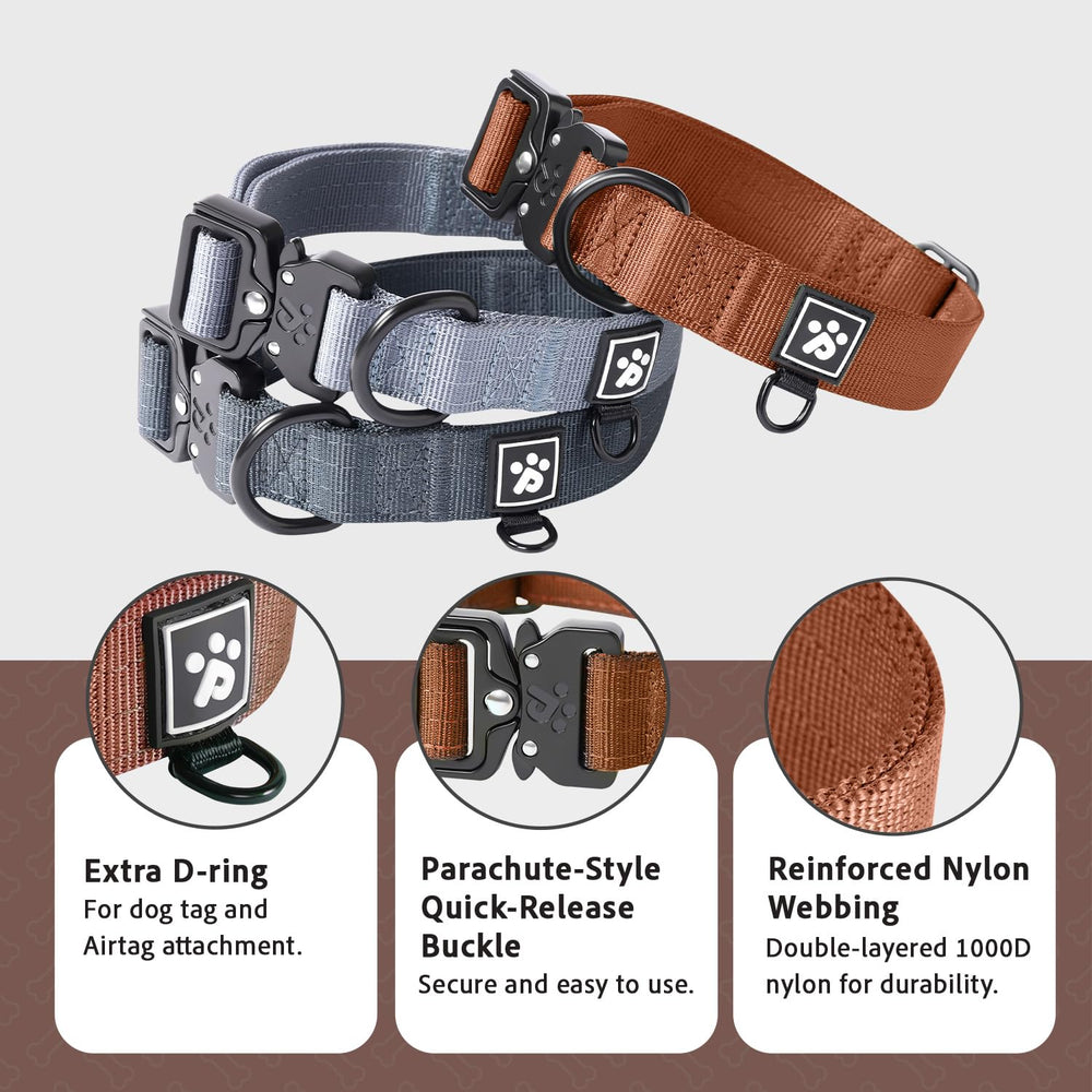 Clepaws collar nylon 1000D de doble capa ofrece gran durabilidad durante paseos.