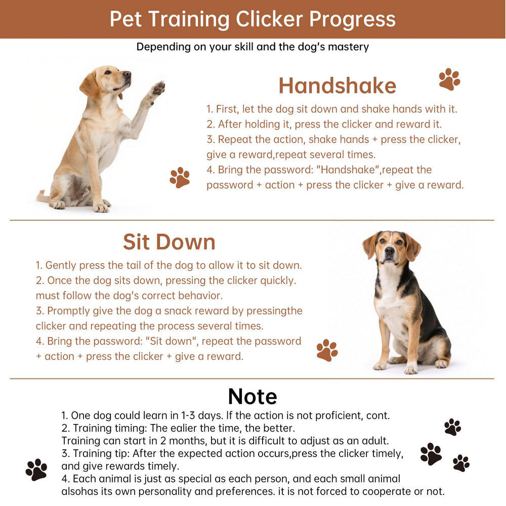 Clicker de Entrenamiento para Perros, correa de muñeca ajustable para adaptarse.