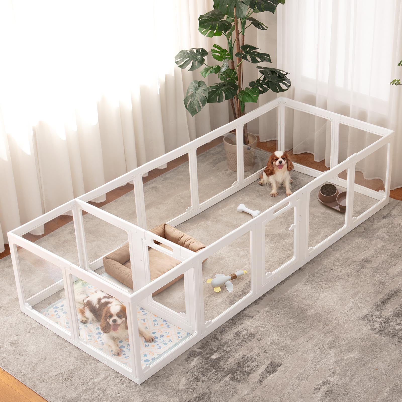 ClimbHope corral de juego interior para perros con 16 paneles y visión amplia