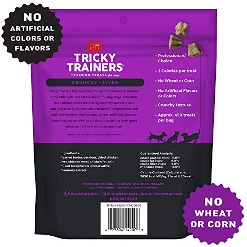 Cloud Star Tricky Trainers bocaditos para entrenamiento, sabor cheddar