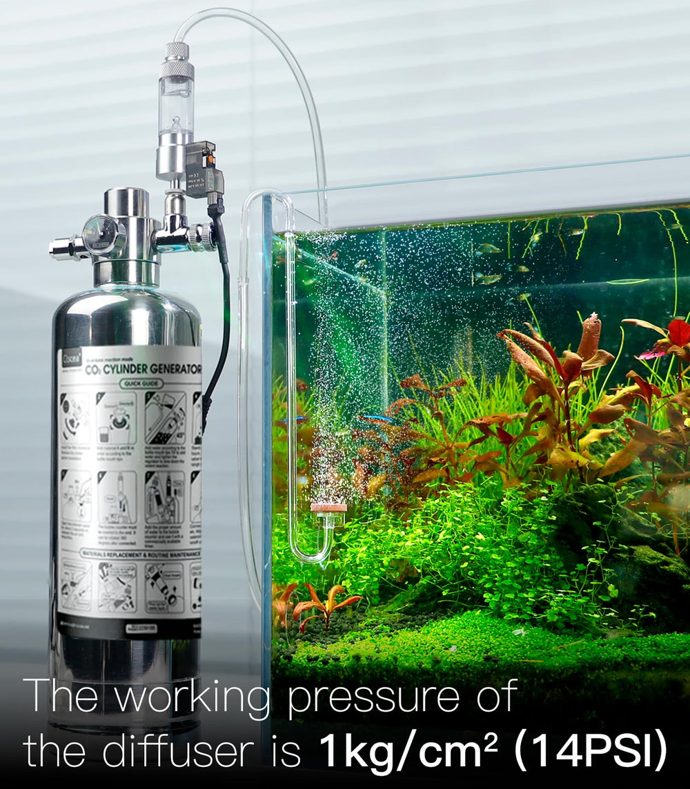Difusor Clscea CO2 acrílico transparente para acuario, flujo suave de burbujas.
