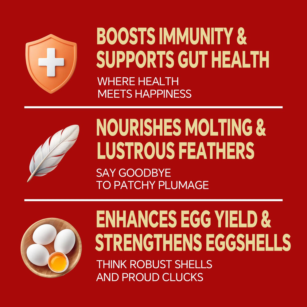 Cluck Chirp, snack natural para aves, apoyo diario a plumas brillantes y digestión suave.