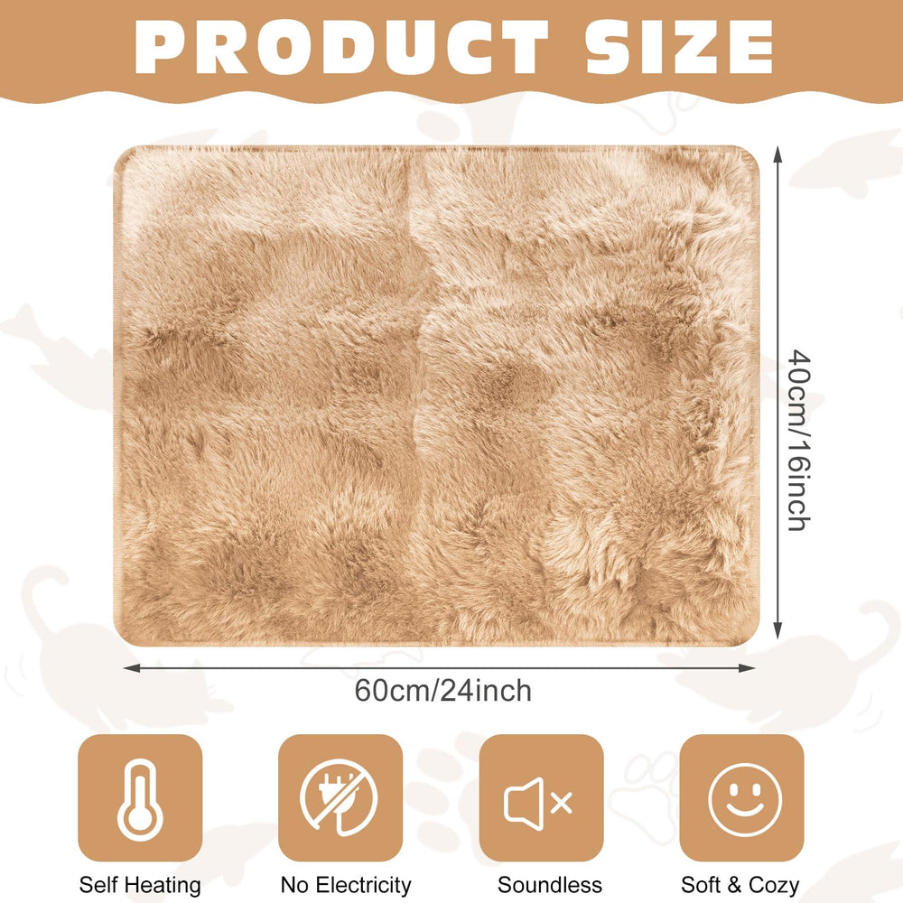 Clysee cama auto calentante para gatos khaki 16x24, funda removible lavable