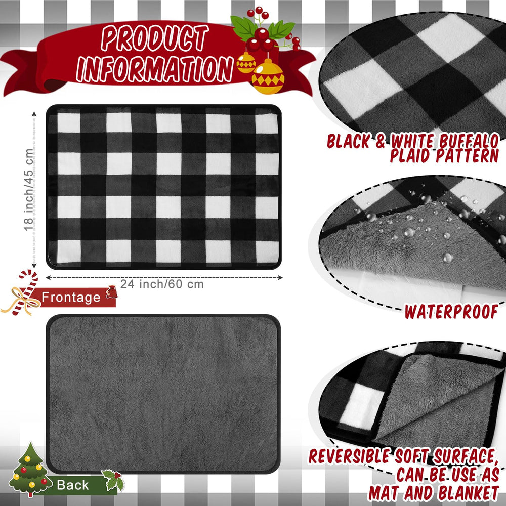 Clysee cama calefactora con diseño de cuadros negro-blanco para interiores.