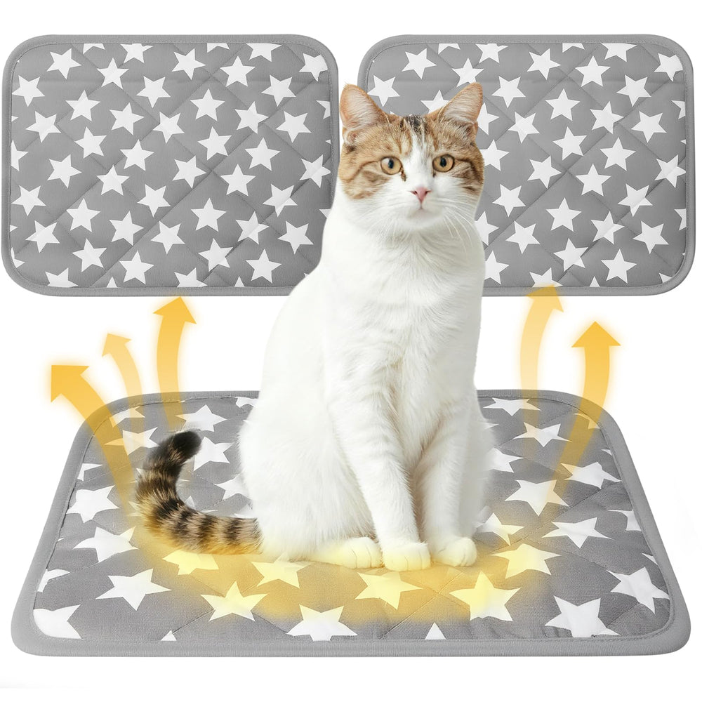 Clysee cama auto calentante para gatos con estrellas, comodidad cálida