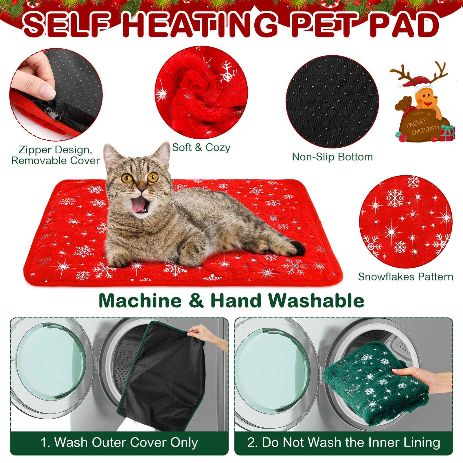 Clysee cama-gato-forro suave, felpa cómoda que acaricia nariz y patas