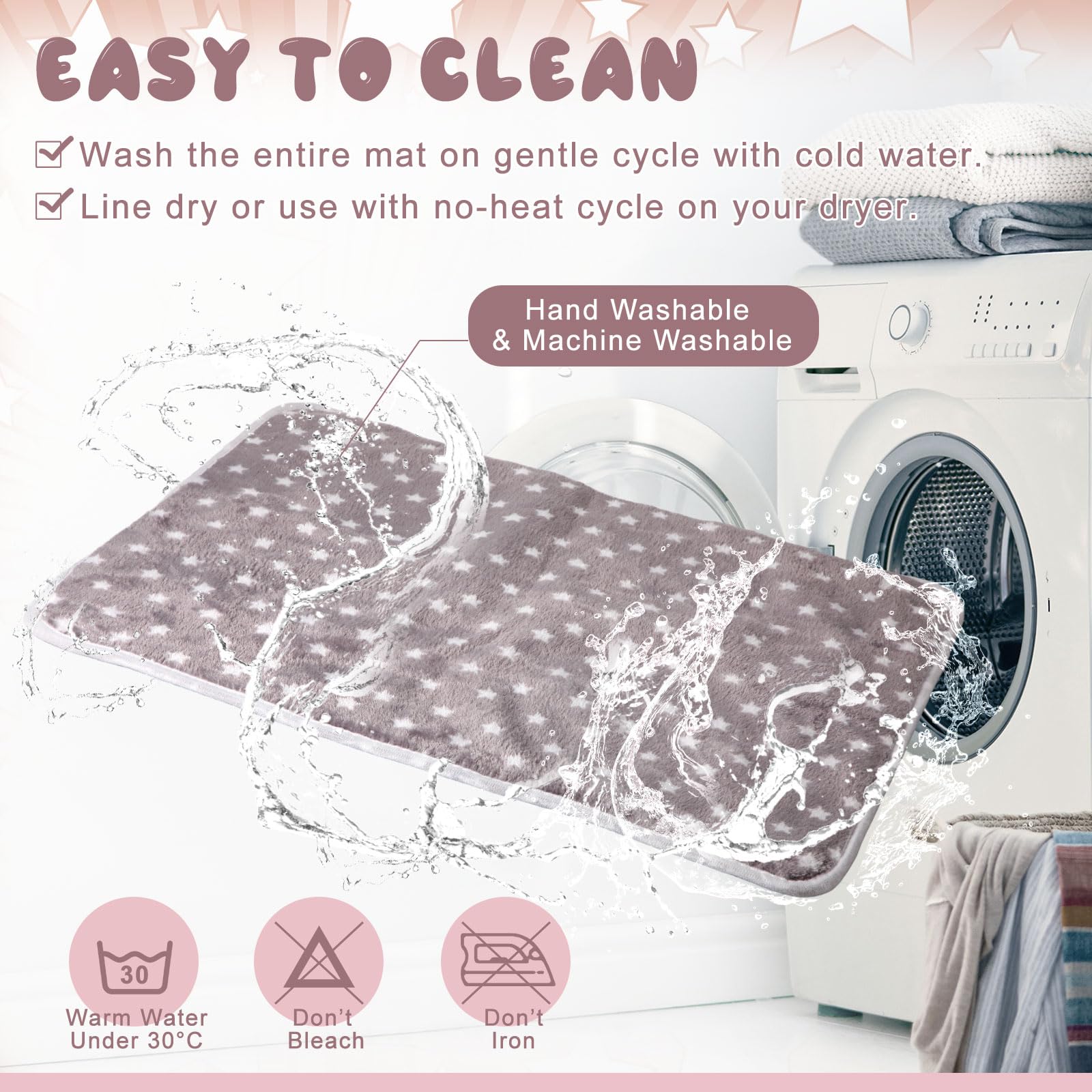 Clysee colchoneta lavable a máquina, fácil de cuidar.