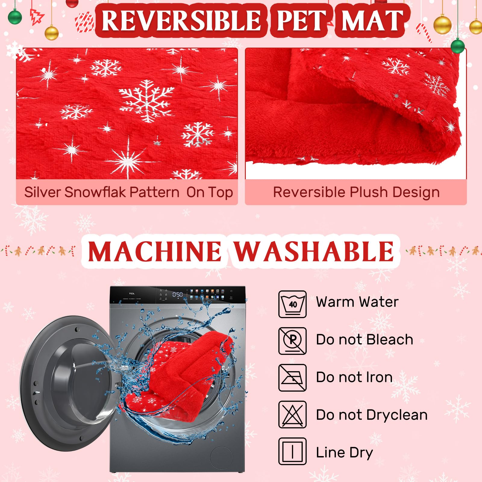 Diseño navideño de copos de nieve rojos de Clysee para invierno