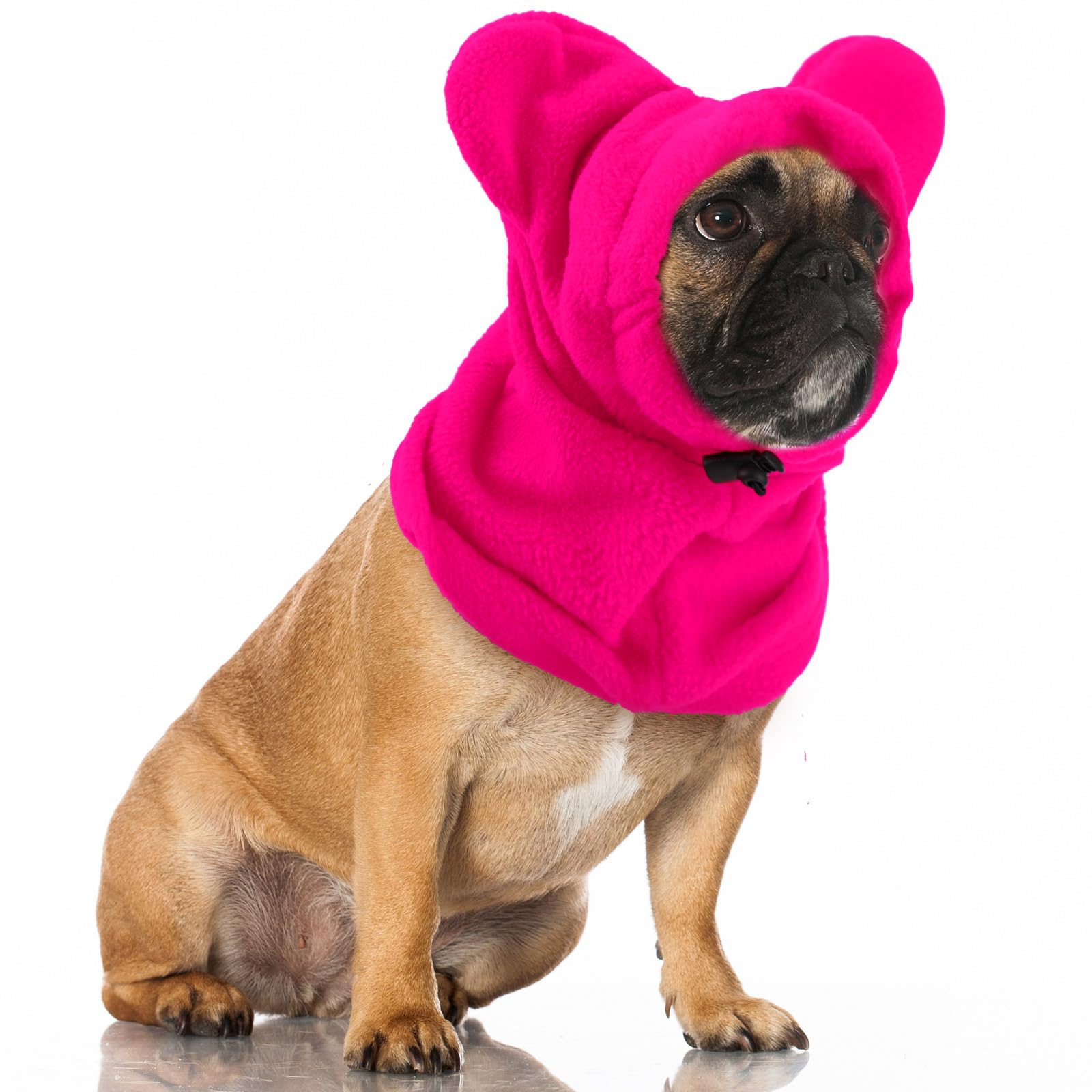 Gorro Clysee para perro con oídos silenciosos, rosa rojo, ideal para paseos tranquilos.