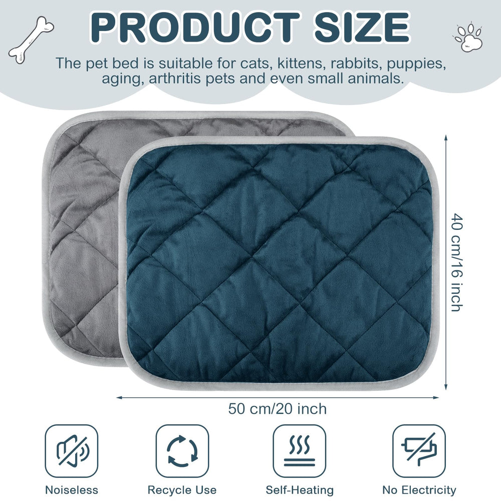 Manta autocalentadora Clysee para mascotas en azul, ideal para dormir plácidamente