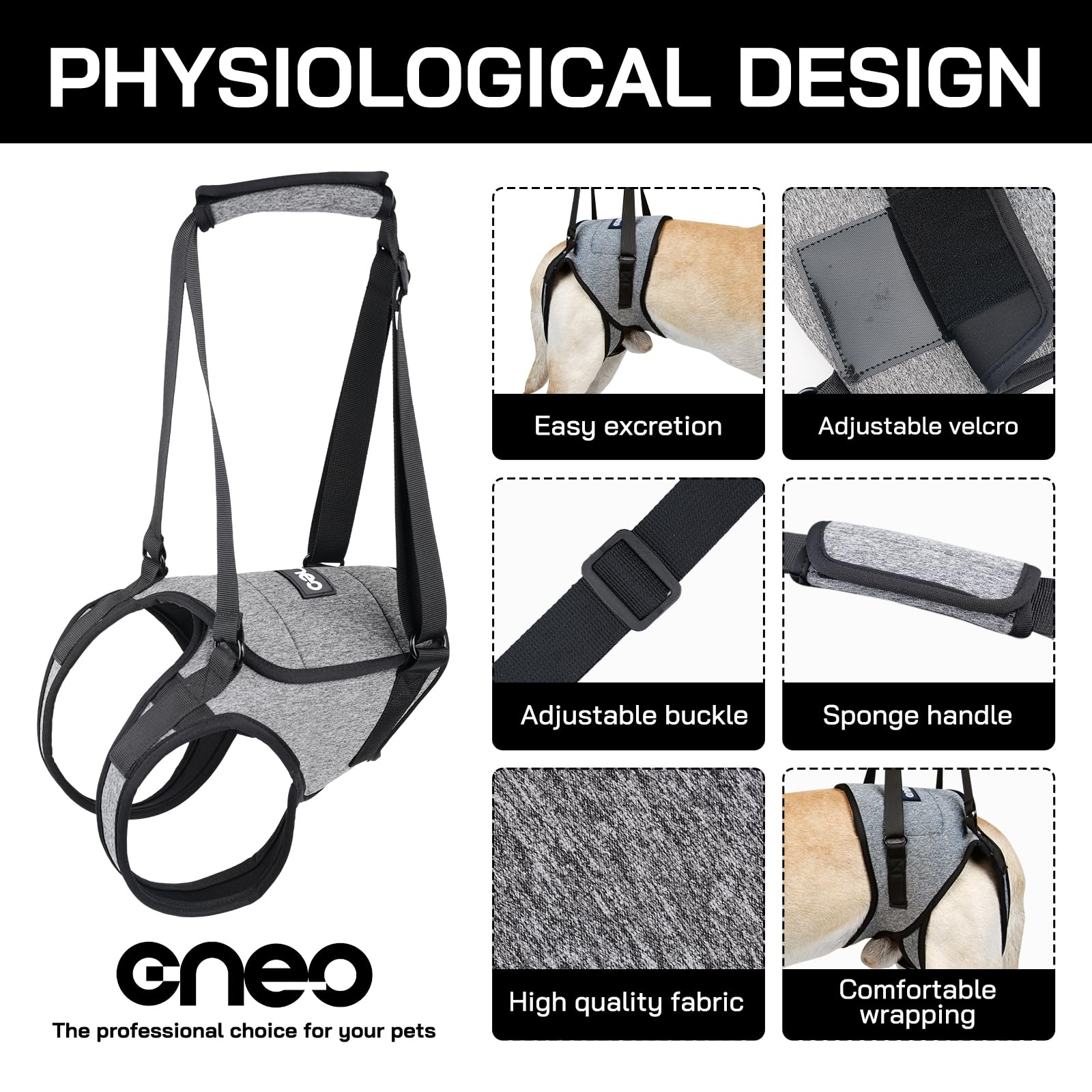 Arnés CNEO diseño confortable, tejido transpirable para uso cómodo.