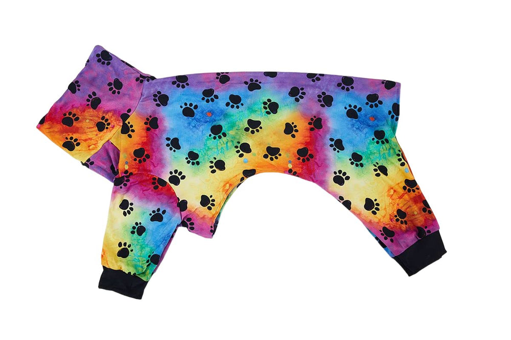 Pijama multicolor Cnkwei con diseño de huellas, ideal para descanso diario.
