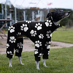 Cnkwei Pijama para galgo gris con estampado de patitas, ideal para mantenerlo abrigado.
