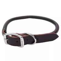 Collar Coastal Circle T Latigo de cuero redondo, cómodo para uso diario