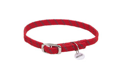 El collar reflectante Coastal Elasta Cat mejora la visibilidad nocturna para paseos seguros.
