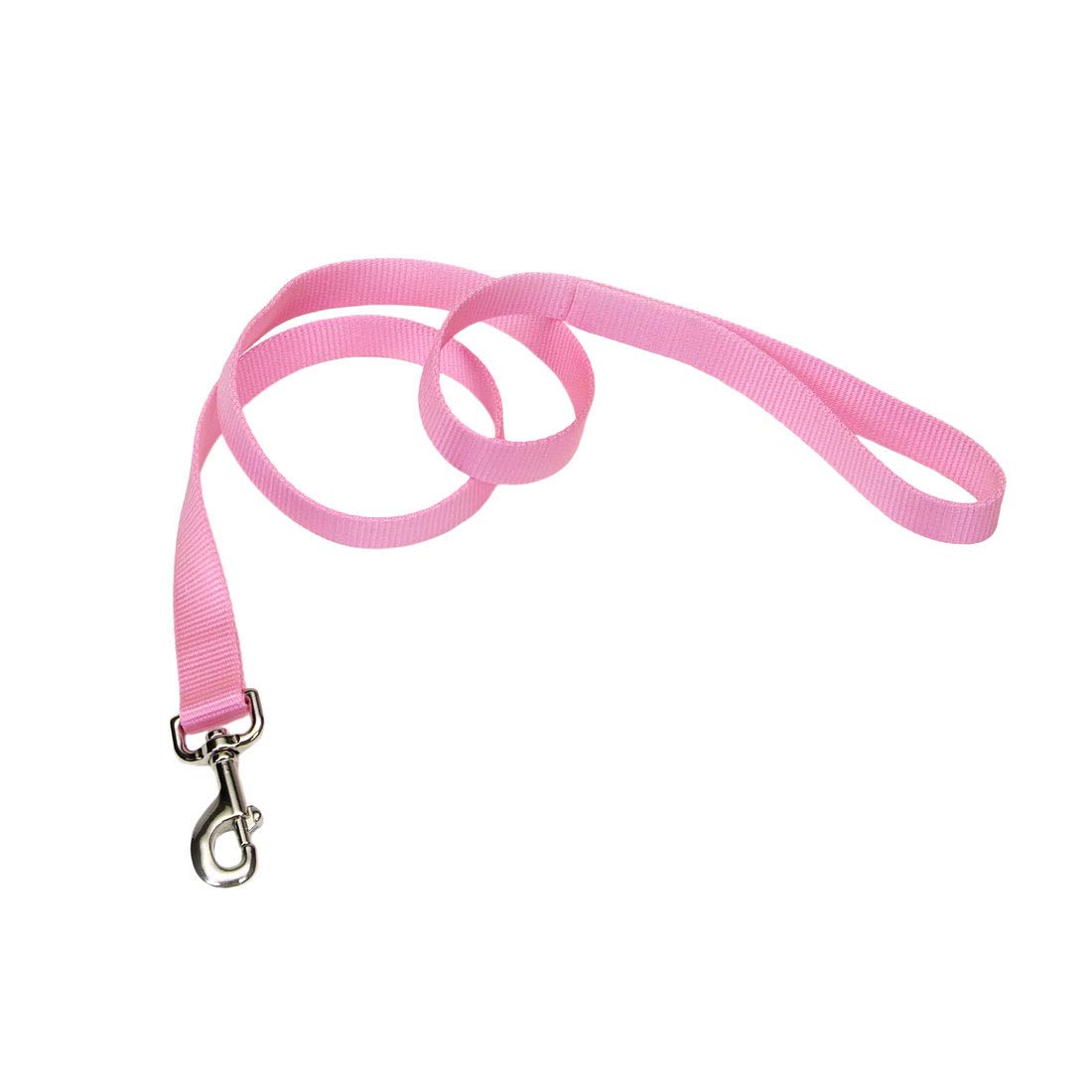 Correa Coastal Pet en nylon rosa brillante, duradera para paseos diarios.