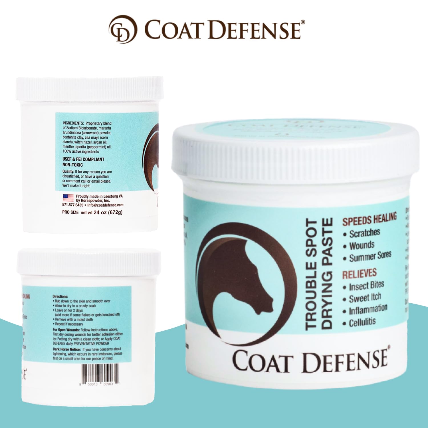 COAT DEFENSE pasta-cuidado-piel-caballos: cuidado práctico de la piel para uso diario.