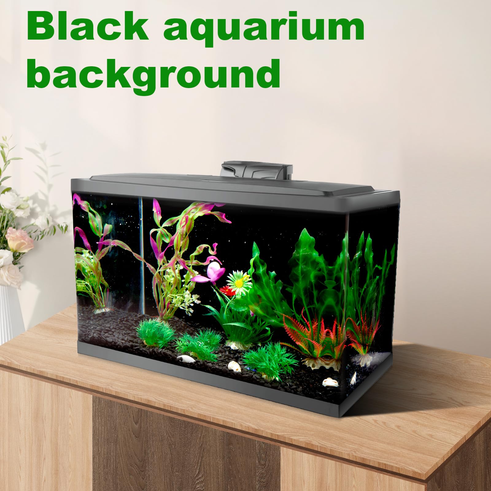 COCODE fondo vinilo negro para acuario facilita cambios decorativos