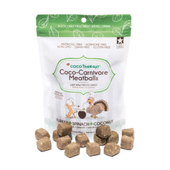Premio de Coco-Carnivore para perros, albóndigas de pavo en envase de 70 g.
