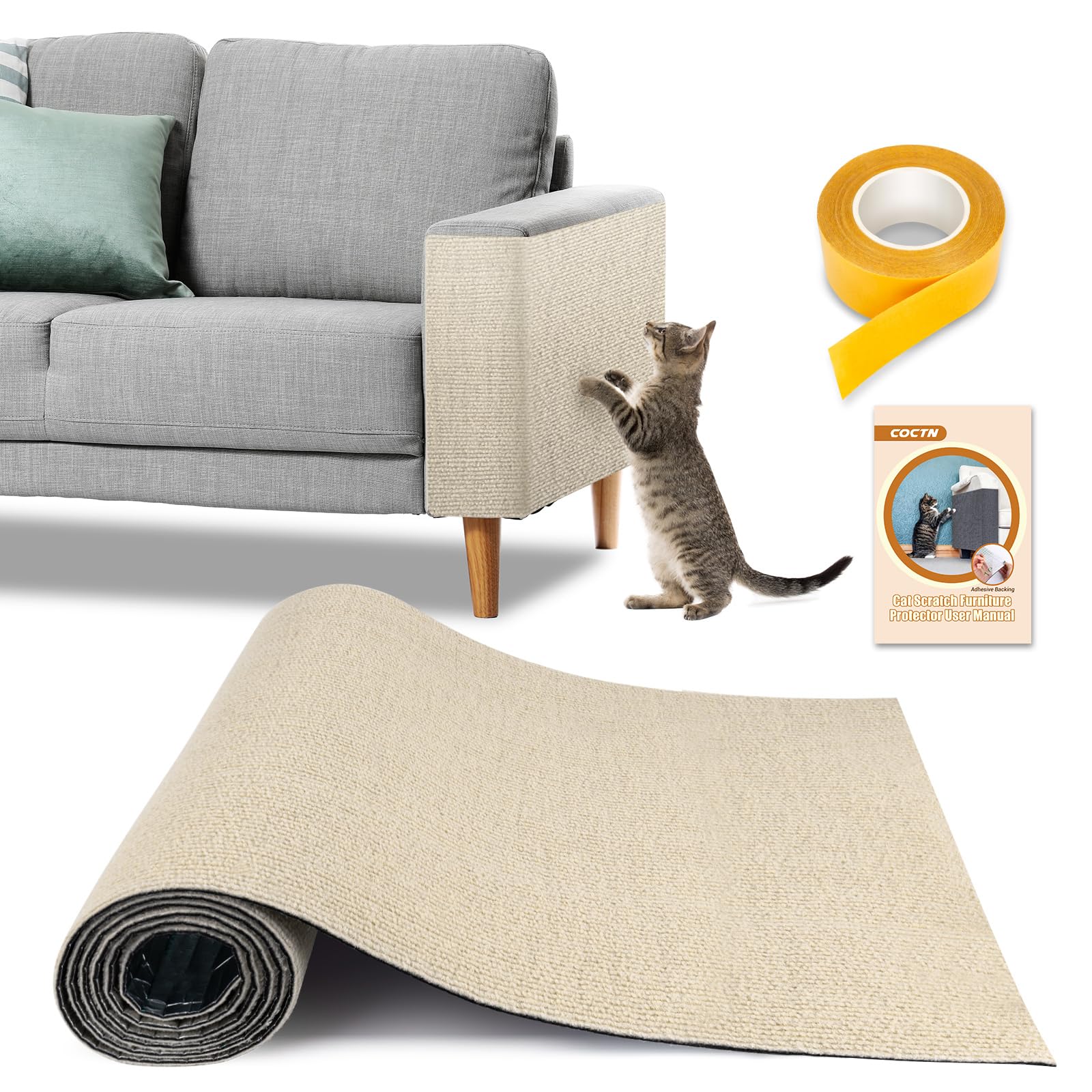 COCTN protector sofa gatos 90x16 protege el sofá de arañazos