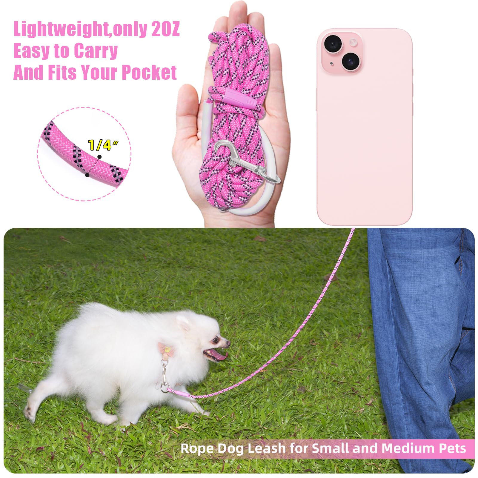 Codepets mango-silicona-rosa-ergonomica: empuñadura suave para comodidad durante caminatas.
