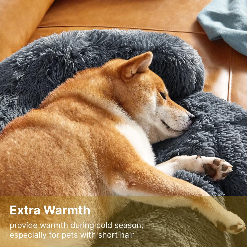 Codi Cama Calmante: perro durmiendo en sofá, protector suave para muebles.