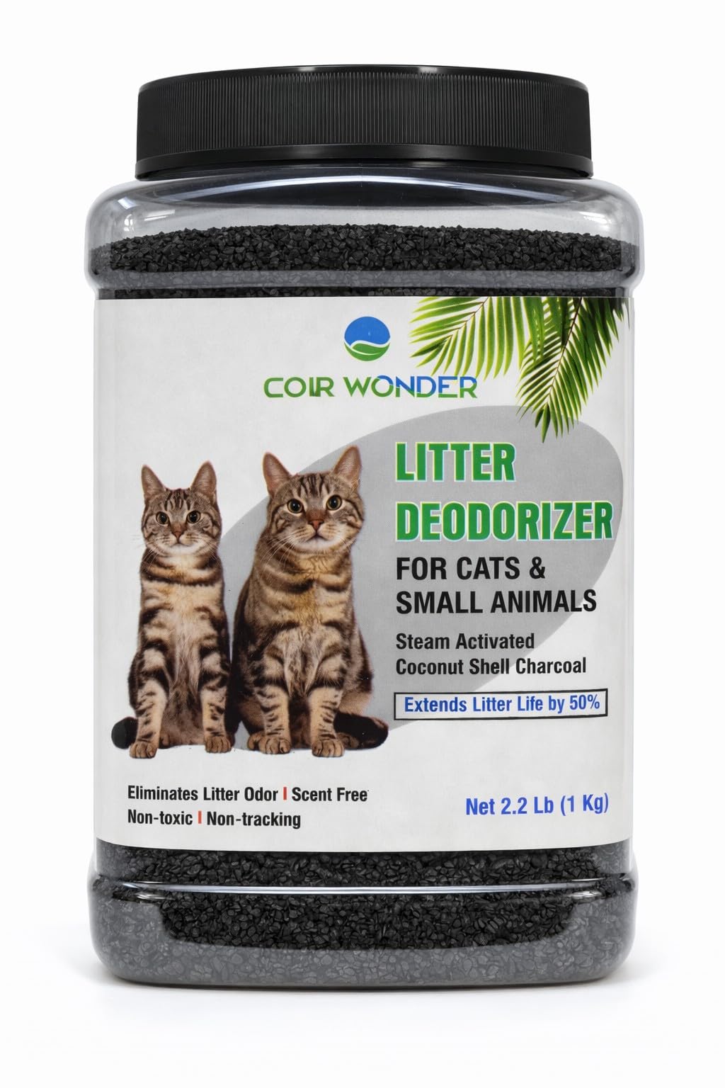 Coir Wonder carbón activado para arena de gatos elimina olores