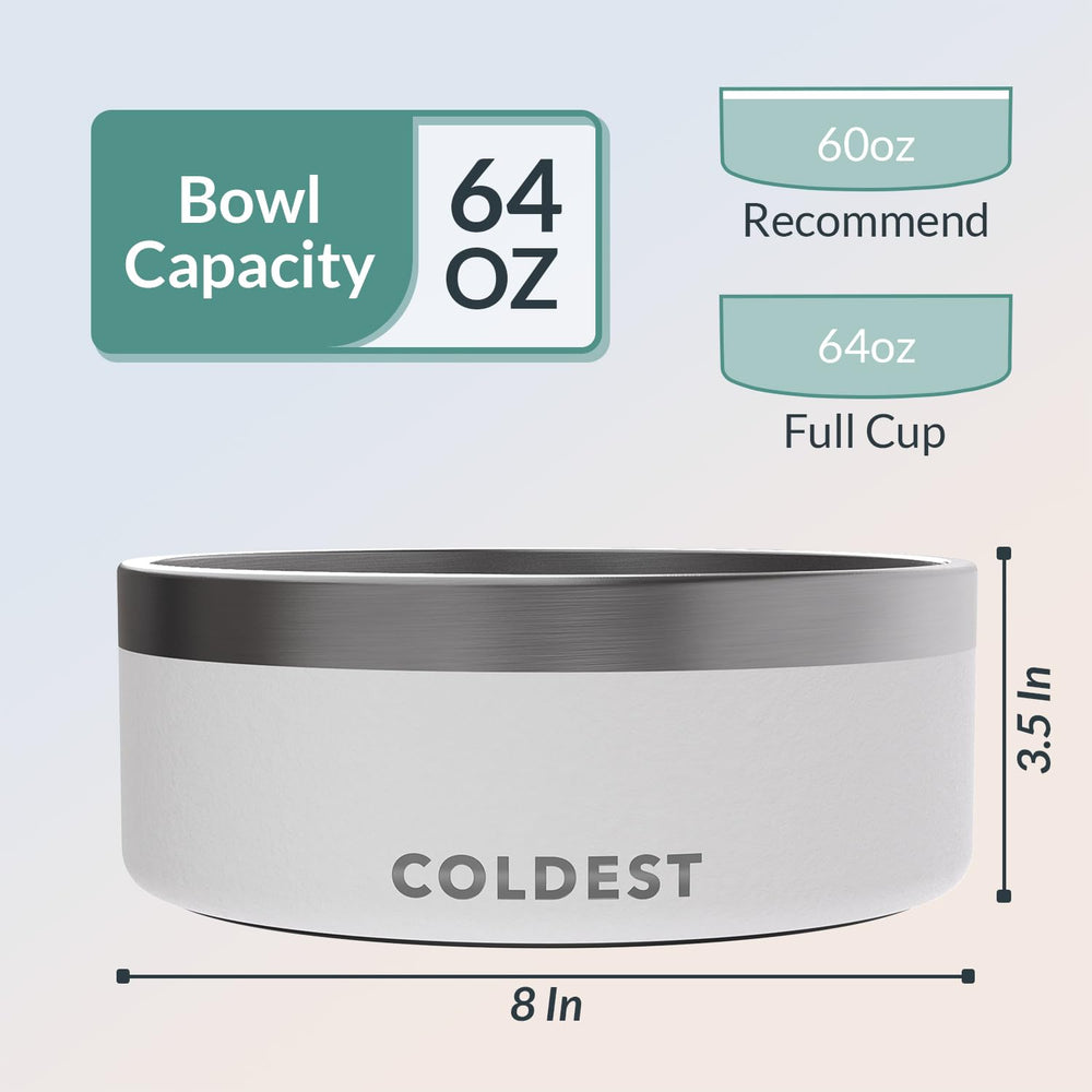 Tazón Coldest Water acero inoxidable anticorrosivo para uso duradero.