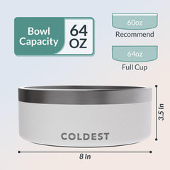 Tazón Coldest Water acero inoxidable anticorrosivo para uso duradero.