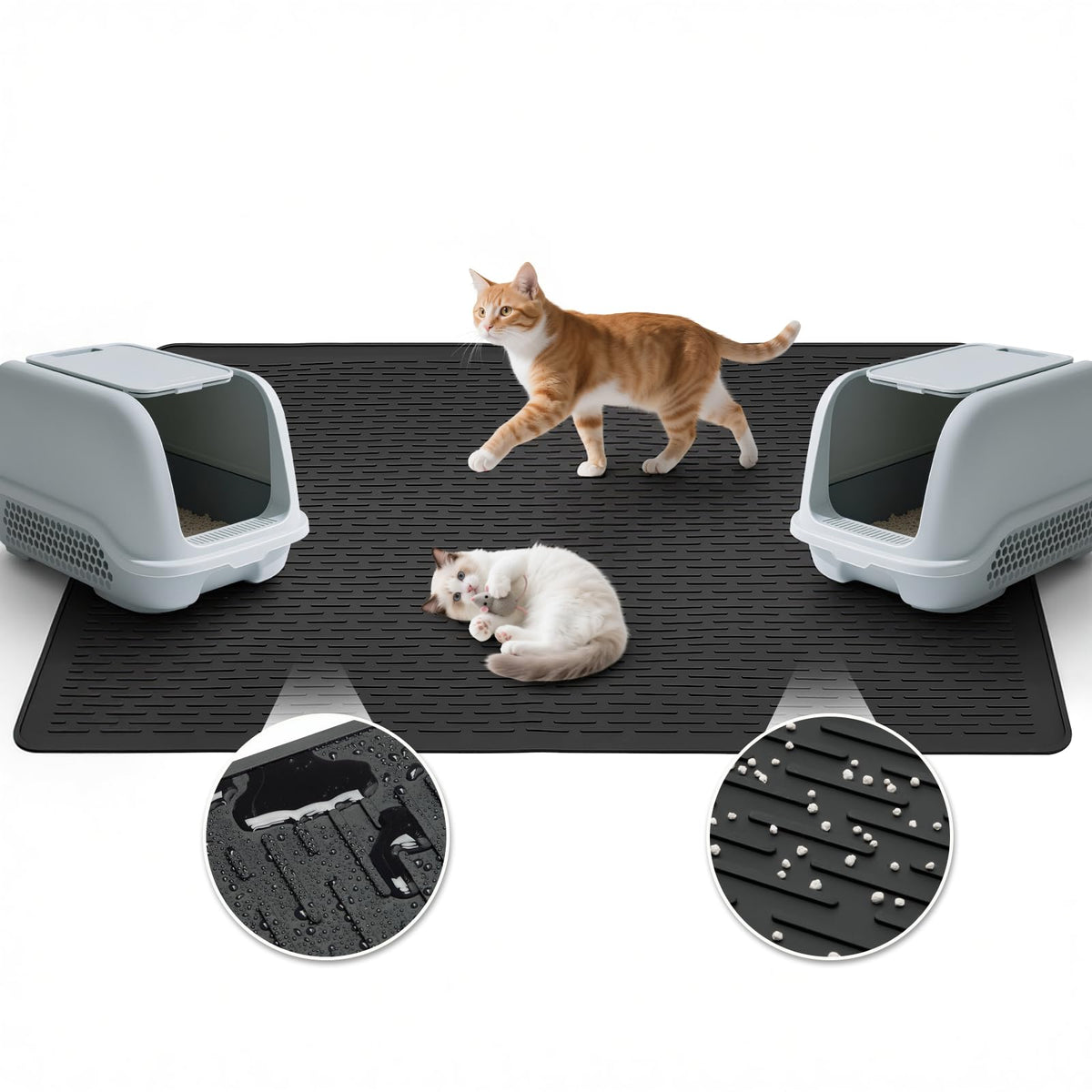 Alfombra Colewin para arena de gato 39x27, protege el piso alrededor de la caja
