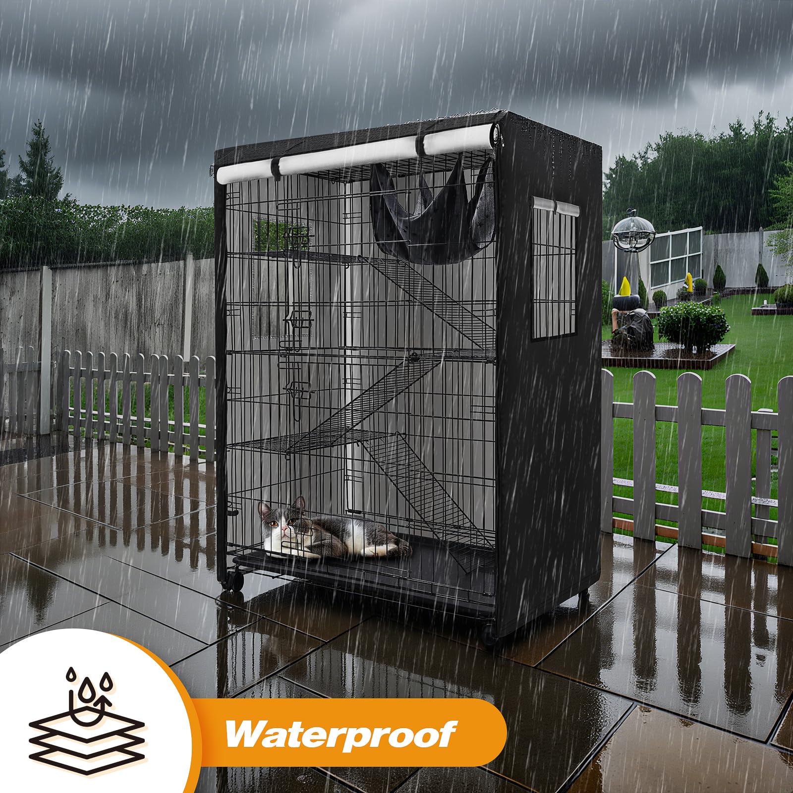 Colewin Catio Cover resistente a la lluvia, 420D para exterior.