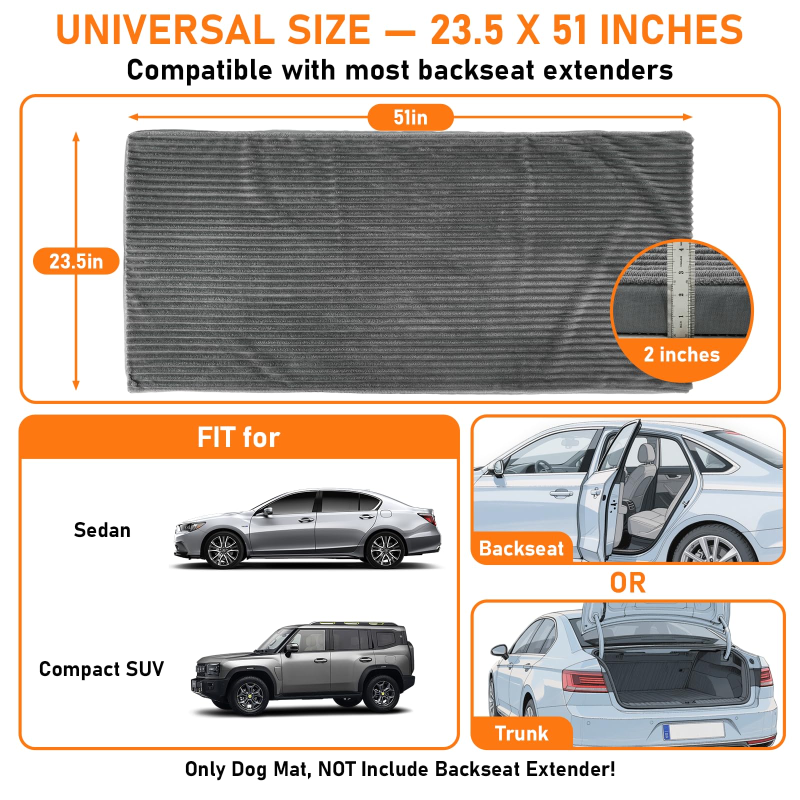 Colewin cubierta impermeable y lavable para cama de perro en coche