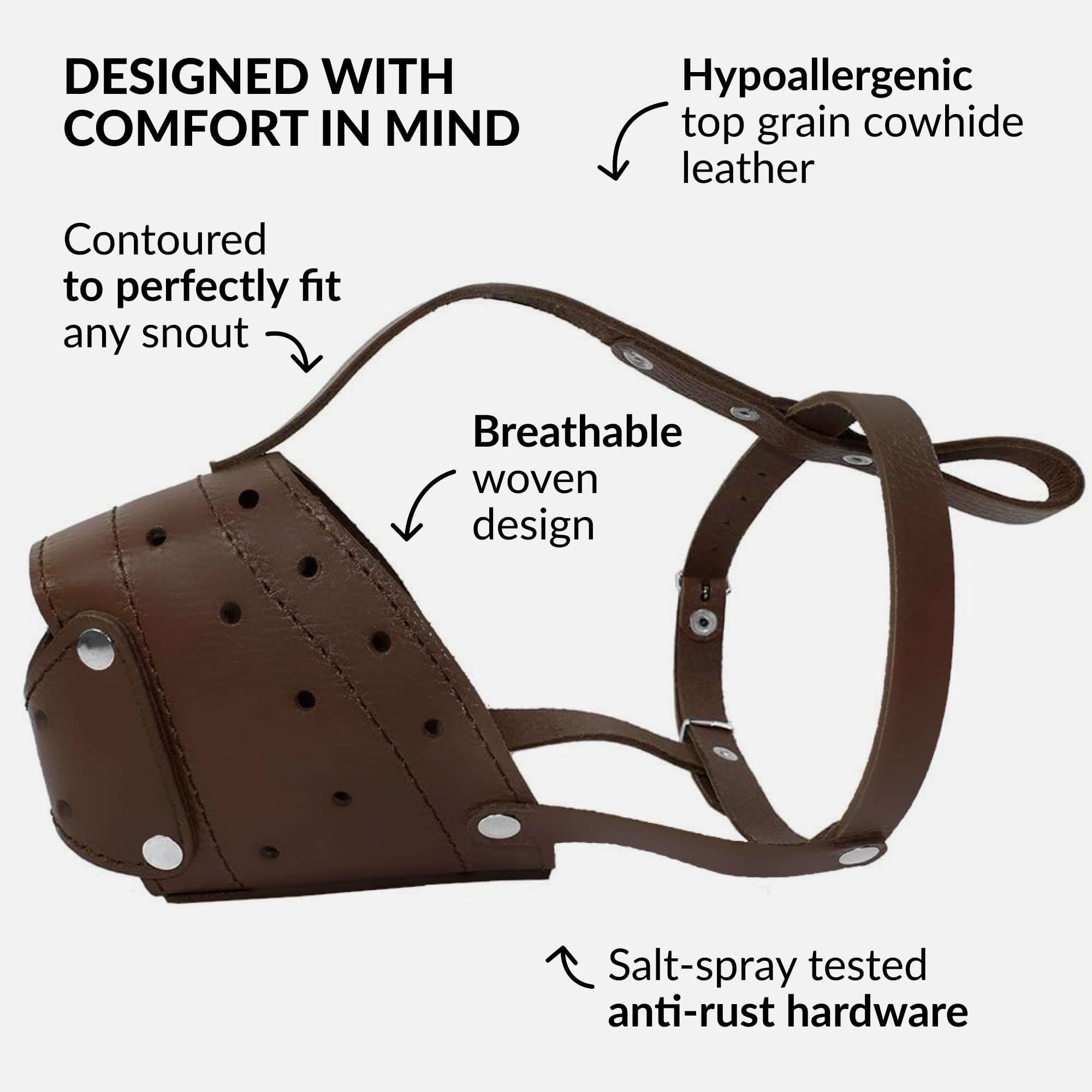 CollarDirect bozal cuero cesta dos correas: ajuste rápido.