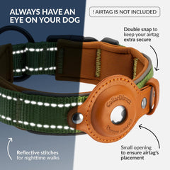 Collardirect collar AirTag cuero duradero para mascotas activas