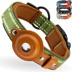 Collardirect collar AirTag con costuras reflectantes para paseos nocturnos