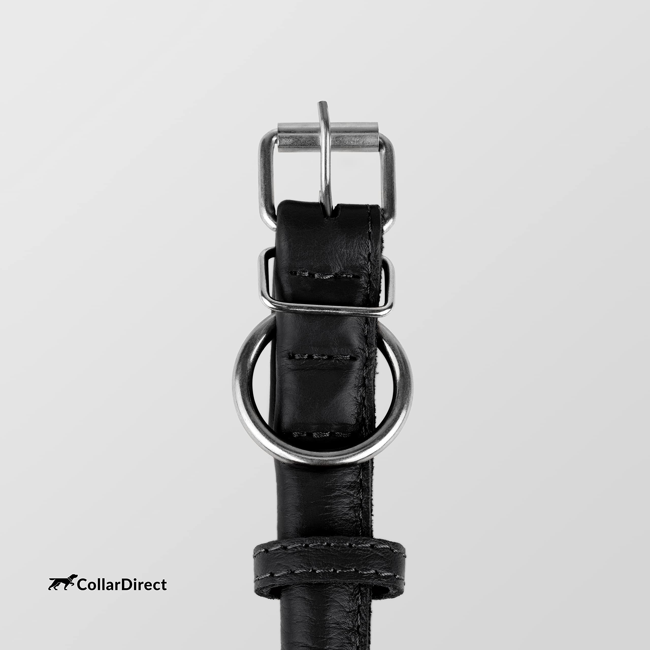 CollarDirect collar de cuero enrollado con empaque sobrio y marca reconocida.
