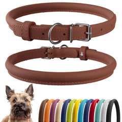 CollarDirect de cuero enrollado suave para perros de 6 pulgadas Canela Suave