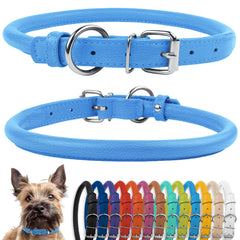 CollarDirect collar de cuero enrollado suave para perros, cómodo en pelaje largo