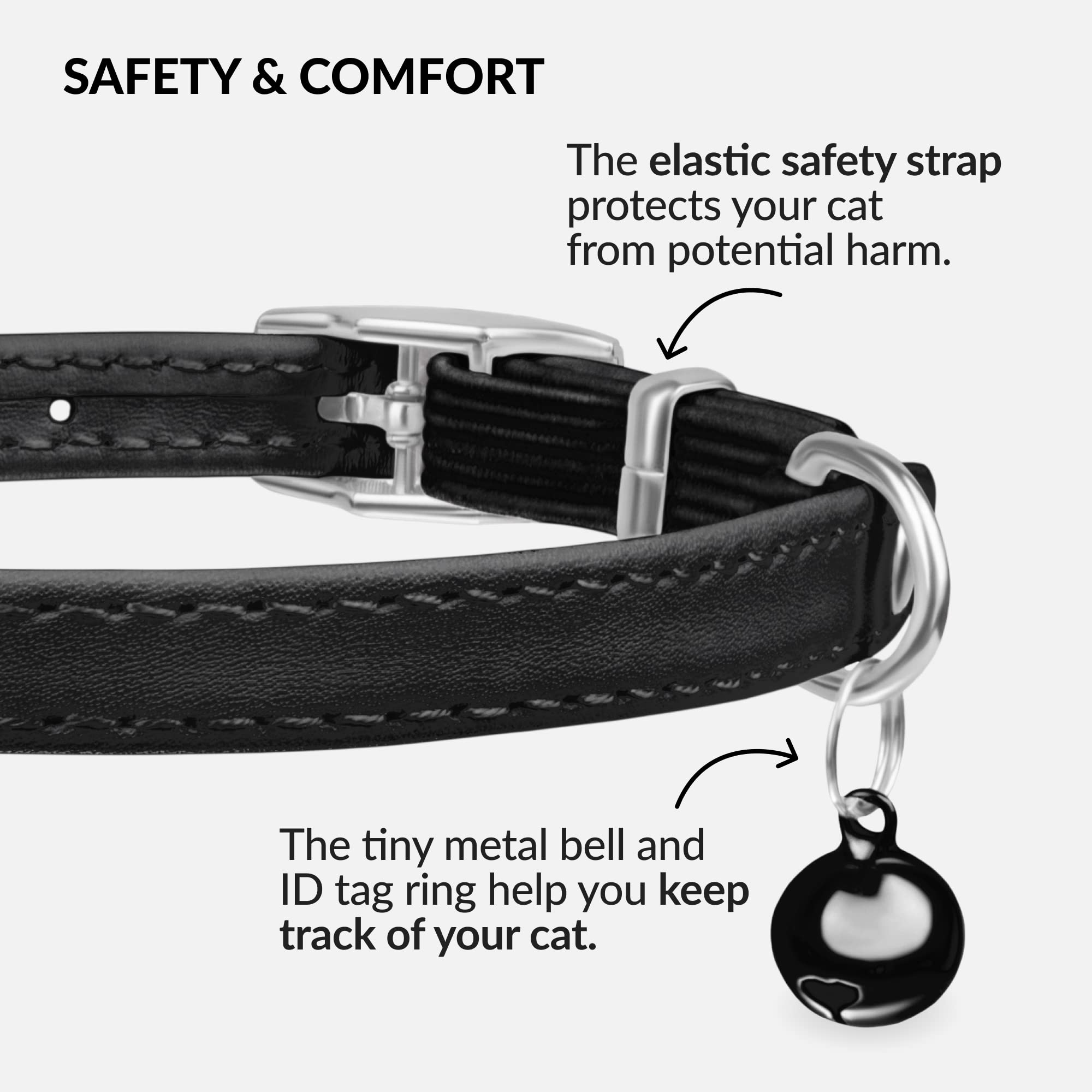 CollarDirect collar de cuero hecho a mano, duradero y elegante para gatos.