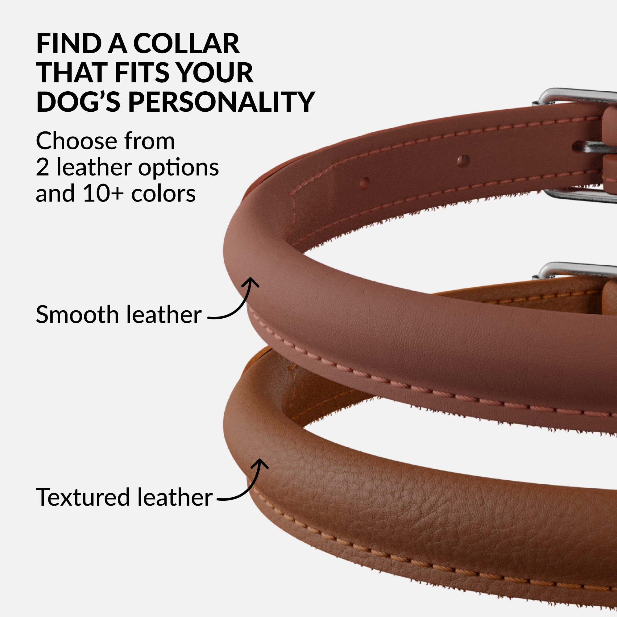 CollarDirect collar de cuero enrollado, limpieza fácil tras paseo.