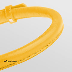CollarDirect collar de cuero rodado amarillo texturizado para estilo único.
