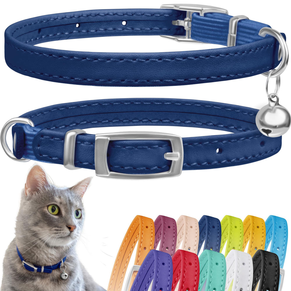CollarDirect collar gato cuero 8-11 pulgadas, cómodo y seguro.