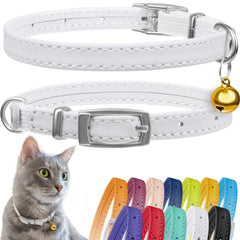 CollarDirect collar de cuero para gato con campana: visibilidad y monitorización diaria.