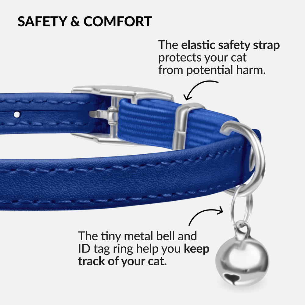 CollarDirect collar cuero suave para gatitos y felinos adultos, cómodo.