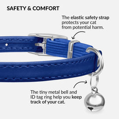 CollarDirect collar cuero suave para gatitos y felinos adultos, cómodo.